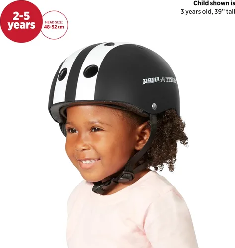 Miniatura 2 de Radio Flyer Casco para niños, negro mate, para niños de 2 a 5 años, tamaño ajustable, pasa el estándar de seguridad del casco de bicicleta de EE.