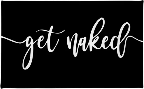 Miniatura 10 de Get Naked - Tapete de baño para baño, fuente blanca, con citas divertidas, color negro, tapete de baño de espuma viscoelástica suave, tapete