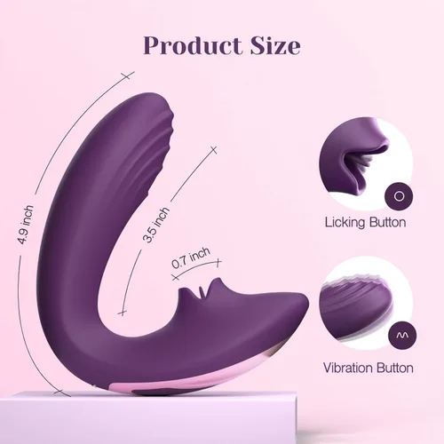 Miniatura 7 de Tracy's Dog Vibrador para lamer el clítoris, juguetes para adultos con lengua con control remoto para mujeres y parejas, juguete sexual vibratorio