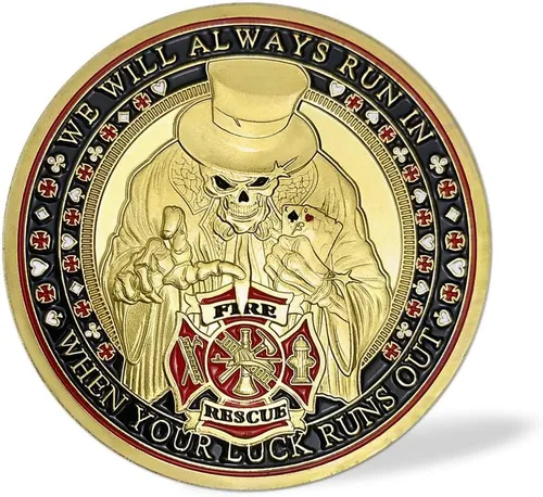 Miniatura 2 de Bomberos Challenge Coin Thin Red Line Fire Dept.