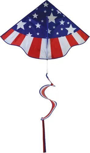 In the Breeze Printed Delta Kites, Easy-Flying Single Line Kites for Kids & Adults Estrella Patriótica