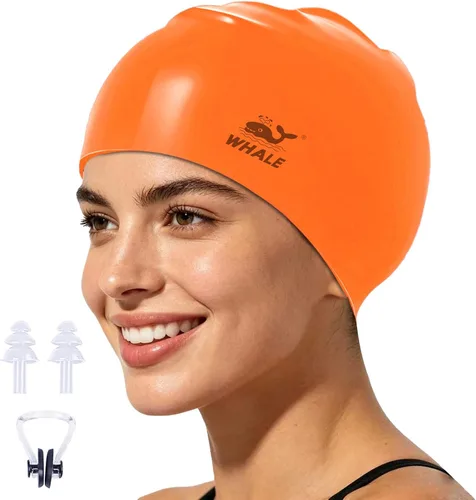 Miniatura 10 de WHALE Gorro de natación extragrande para mujeres y hombres, antideslizante, de alta elasticidad, mantiene el cabello seco, unisex, tamaño grande