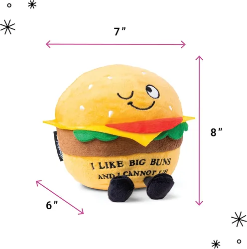 Miniatura 2 de Punchkins Almohada de Hamburguesa de Felpa - Me gustan las grandes hamburguesas y no puedo mentir, gracioso peluche de hamburguesa, regalo