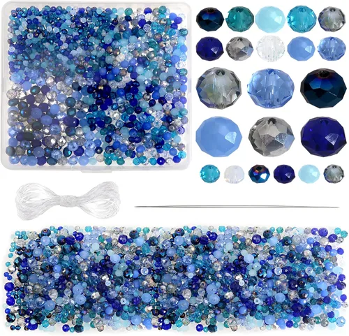 Miniatura 13 de TOAOB - 1000 cuentas de cristal Briolette de 0.157 in, 0.236 in, 0.315 in, cuentas espaciadoras facetadas Rondelle, cuentas sueltas negras