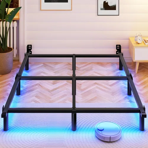 Miniatura 9 de Awesofurni Marco de Cama Individual, Marco de Cama de Metal Basics de 7 Pulgadas, Base Resistente de 9 Patas para Somier y Colchón, Sin Ruido, Fácil