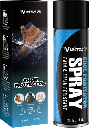 WITOROR Protector de zapatos en aerosol, lluvia y manchas, impermeable, nanoprotección para tenis, cuero, nobuck, gamuza y lona, 6.7 onzas