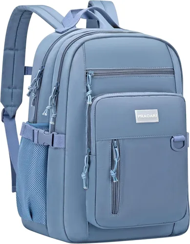 Miniatura 8 de PRAGARI Mochila para niños para la escuela, bonita mochila estética para niñas, mochila para estudiantes, bolsa de libros ligera de viaje para Beige