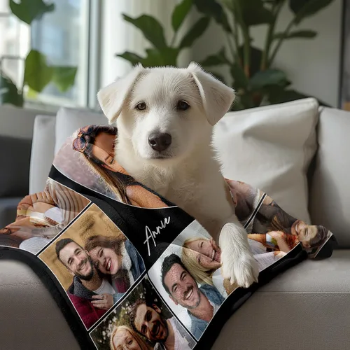 Miniatura 2 de MeMoShe Mantas personalizadas con fotos, regalos personalizados para parejas, manta de foto personalizada, regalos personalizados de "Te quiero