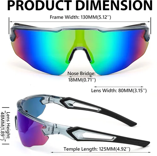 Miniatura 6 de FEISEDY Gafas de sol polarizadas deportivas juveniles para 8-16 Ciclismo, Correr, Conducción, B0011