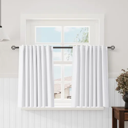 Miniatura 53 de Cortinas de lino 100% opacas para dormitorio, 102 pulgadas de largo, con pestaña trasera, bolsillo para barra, paneles acústicos con aislamiento