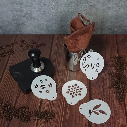 Miniatura 8 de Juego de prensas de café de 2.008 in para máquina portafiltro, expreso con alfombrilla de manipulación, jarra de espuma (11.836 onzas), toalla