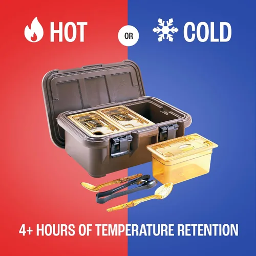 Miniatura 4 de Cambro Transportador de bandejas de alimentos aislado - Caja profunda de 15 cm y calentador de alimentos para catering y transporte - Carga superior