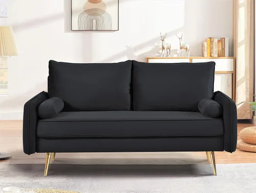 Miniatura 2 de Container Furniture Direct Kent - Sofá biplaza moderno, estilo europeo, de terciopelo, con patas cónicas, estilo vintage y diseño elegante, sofá
