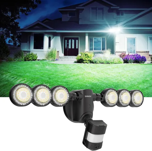 Miniatura 13 de SANSI - Luces de seguridad LED de 25 W con sensor de movimiento para exteriores, 3000 lm, 5000 K luz diurna, de atardecer a amanecer, luces