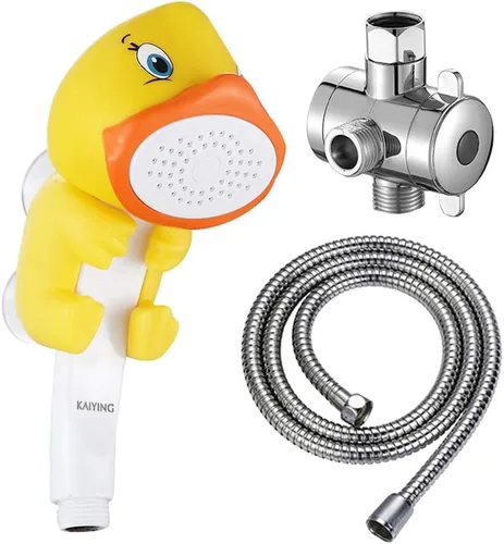 Miniatura 8 de KAIYING Cabezal de ducha de mano para niños, cabezal de ducha con rociador de flujo de agua de dibujos animados, accesorios de baño para bebés