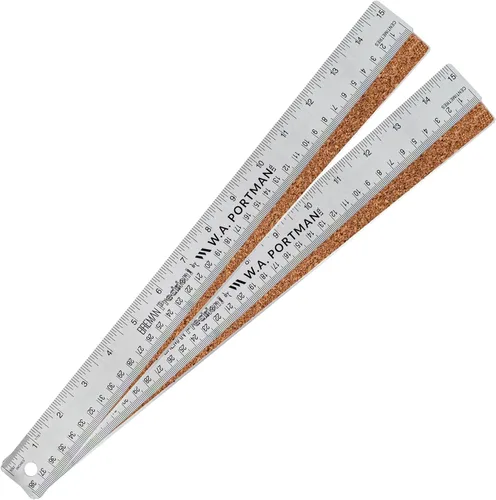 Miniatura 10 de Regla de metal de 12 pulgadas de Breman Precision con respaldo de corcho – Regla de borde recto de acero inoxidable, flexible, antideslizante