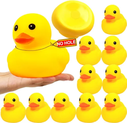 Miniatura 10 de 10.3 pulgadas Sin Agujero Gigante/Grande Impermeable Sin Ruido 'Bebe' Pato de Goma Divertido Amarillo/Ducikes Juguete de Baño/Piscina/Agua Sin