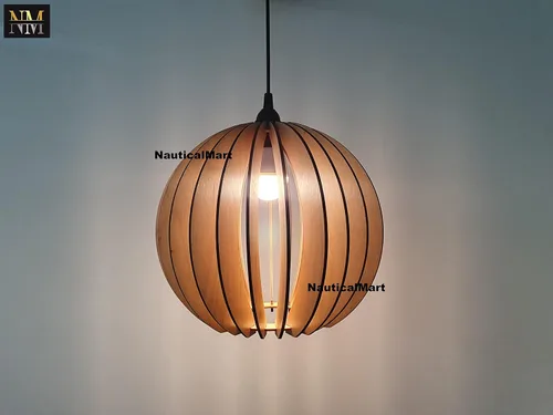 Miniatura 7 de Lámpara colgante de madera Iluminación colgante Lámpara de madera moderna Lámpara colgante Lámpara moderna de mediados de siglo Pantalla