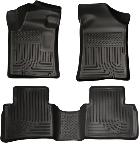 Alfombrillas Husky Liners Weatherbeater | Compatible con Nissan Altima 2013-2018 | Delantera y 2da fila, 3 piezas, negro - 99641