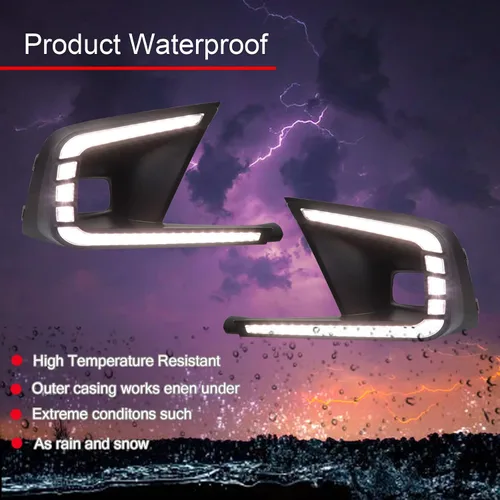 Miniatura 5 de Switchback - Lámpara LED antiniebla frontal blanco/ámbar, lámpara secuencial diurna de funcionamiento, característica de señal de giro LED