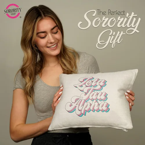 Miniatura 6 de Sorority Shop Delta Delta Almohada Delta – Diseño retro, almohada lumbar de 12 x 16 pulgadas
