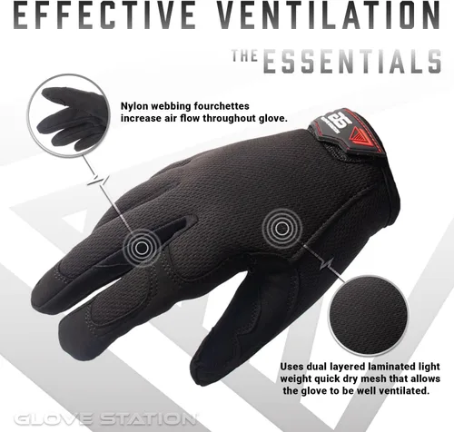 Miniatura 3 de Glove Station Guantes tácticos para hombre, serie esencial, guantes de trabajo mecánico resistentes