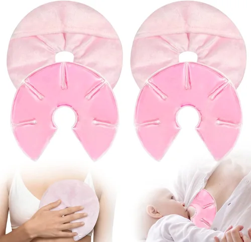 Paquetes de terapia de senos, paquete de 2 paquetes reutilizables de gel frío caliente para aliviar el dolor de pezones, mastitis, congestión, apoyo