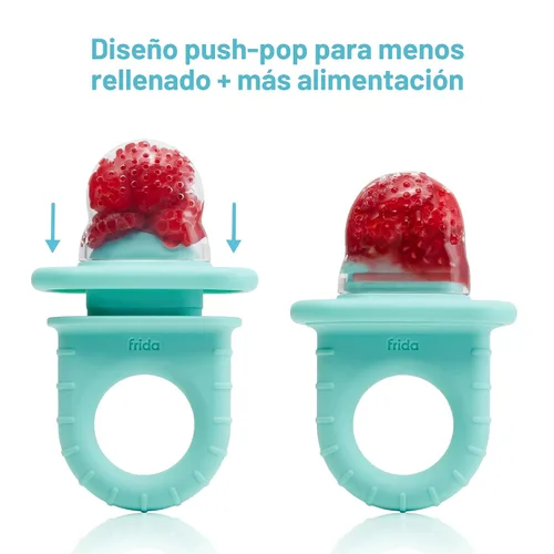 Miniatura 3 de Frida Baby Alimentador de Silicona Push Pop, Alimentador de Comida de Frutas para Bebé para Introducir Nuevos Alimentos de Forma Segura, Frescos +