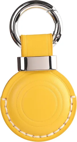 Miniatura 7 de Llavero de cuero genuino compatible con Airtag, soporte seguro para llavero de AirTag, accesorios para llavero AirTag - Marrón V2.0