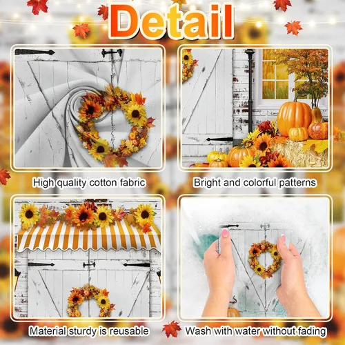Miniatura 5 de Avezano Telones de fondo de otoño para fotografía, otoño, calabaza, girasol, cosecha de Acción de Gracias, vacaciones, sesión de fotos, fondo