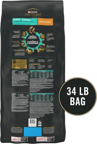 Miniatura 5 de Purina Pro Plan Alimento para cachorros con alto contenido de proteínas, mezcla triturada de pollo y arroz, bolsa de 34 libras
