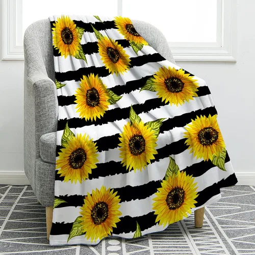 Miniatura 14 de Jekeno Regalos de girasol para mujeres, mamá, manta personalizada con girasol, manta personalizada con nombre, manta de franela personalizada