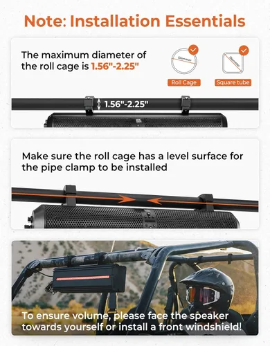 Miniatura 9 de KEMIMOTO Barra de sonido UTV de 28 pulgadas, altavoz para carrito de golf compatible con Bluetooth, IPX5 impermeable ATV barra de sonido compatible