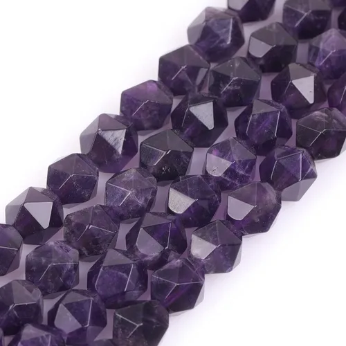 Miniatura 15 de GEM-Inside - Cuentas sueltas de amatista natural de 0.236 pulgadas (0.236 in), facetadas, color morado cuadrado, cristal de Cambay, piedra