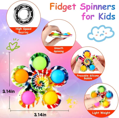 Miniatura 2 de Gigilli - Juguetes para ansiedad giratorios con burbujas simples, juguete sensorial de presionar burbujas para alivio del estrés, TDAH y ansiedad