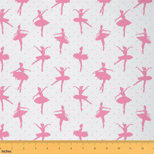 The Yard - Tela de ballet para niñas, pintada a mano, silueta rosa, silueta de ballet, tela de pasatiempos para niños, adolescentes y adultos, tela