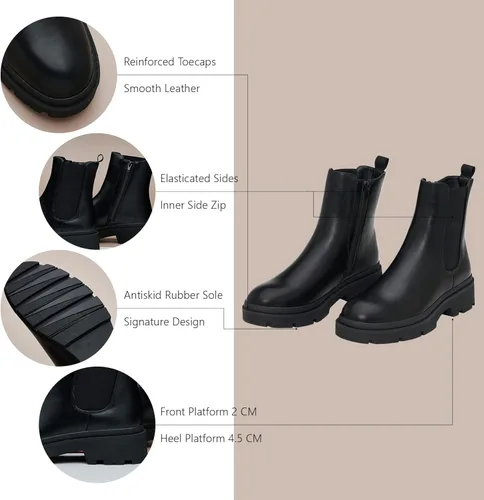 Miniatura 4 de C.Paravano Chelsea Boots - Botas de combate para mujer, botas de tobillo para mujer, botas de tobillo para mujer, botas de tobillo y botines