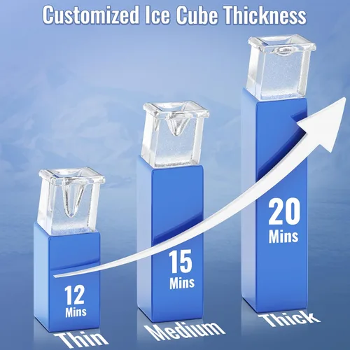 Miniatura 5 de Máquina comercial para hacer hielo debajo del mostrador, 80 libras/día con contenedor de almacenamiento de 25 libras, máquina de hielo integrada e