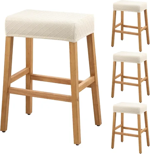 Miniatura 49 de YISUN Fundas de taburete rectangulares, paquete de 2 fundas elásticas impermeables para asiento de silla de montar, taburetes de bar, sillas de bar