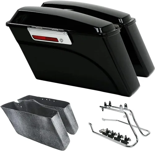 Miniatura 49 de Kit de soporte de conversión para alforjas extendidas de 4" TCMT, compatible con Harley Heritage Softail Fatboy FLSTF Breakout 1984-2017, negro