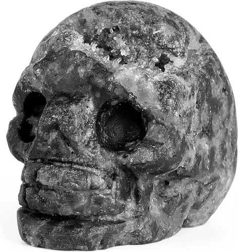 Miniatura 10 de Artistone Estatuas de calavera de cristal de 2.0 pulgadas, figuras de esqueleto humano talladas a mano, escultura de hueso de cabeza, estatua