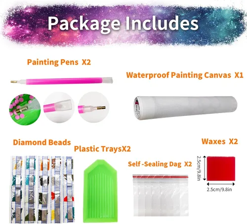 Miniatura 6 de JATOK Kits de pintura de diamantes para adultos, kits de arte de diamantes en cascada colorida 5D para principiantes, pintura de taladro redondo