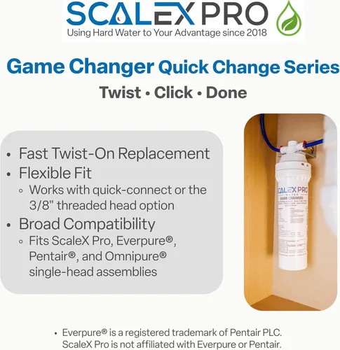 Miniatura 8 de Game Changer - Cartucho de filtro de agua de 12 pulgadas, compatible con cabezales de cambio rápido Everpure, Pentair, Omnipure de alta capacidad