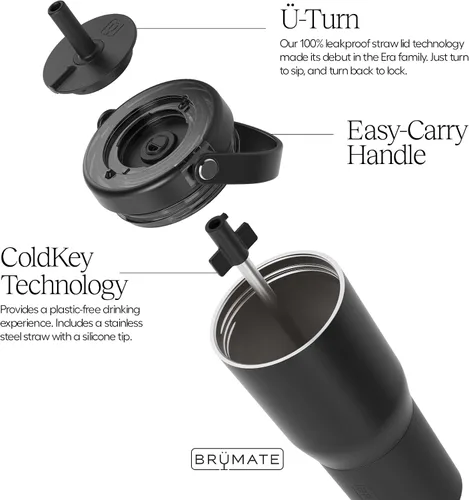 Miniatura 2 de BrüMate Resa - Vaso de viaje 100% a prueba de fugas de 25 onzas con asa y pajilla, popote SoftSip flexible, funda de silicona para mayor