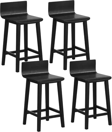 Miniatura 12 de Giantex Juego de 2 taburetes de bar de 24.5 pulgadas, taburetes de bar de altura de mostrador con respaldo bajo y reposapiés, sillas de comedor