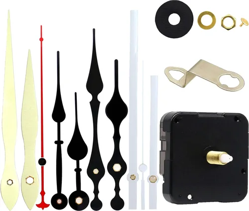 Miniatura 9 de TIKROUND 12888 Kit de Reemplazo de Piezas de Reparación para Mecanismo de Reloj de Pared de Cuarzo DIY, Movimiento Silencioso de Barrido, Grosor