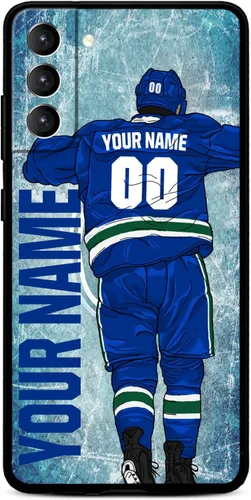 Miniatura 23 de Funda personalizada de hockey sobre hielo con nombre y número para Samsung Galaxy S22 S23 S21+ S20 Ultre S21 FE S10 S8 S9 Plus, silicona líquida