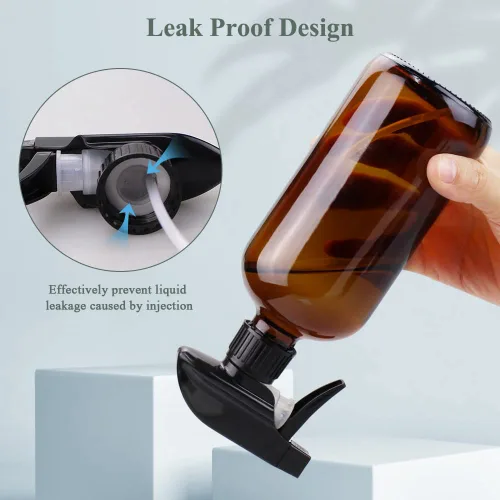 Miniatura 4 de Botellas de spray de vidrio ámbar Wedama, paquete de 2 botellas de vidrio de 16 oz para soluciones de limpieza y aceites esenciales, botella