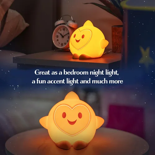 Miniatura 4 de Disney Wish Squishy Light, luz nocturna para niños, lámpara USB, funciona con pilas, regulable, luz de estrella ideal para dormitorio, sala