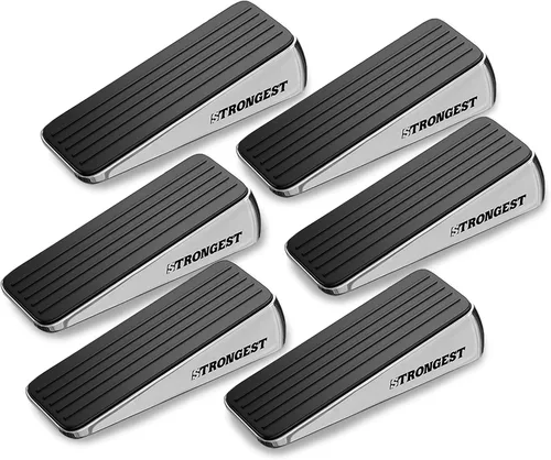 Miniatura 9 de STRONGEST HOME Topes de puerta ajustables XL con resorte, cuña resistente de 3 pulgadas para entradas gruesas y de gran tamaño, agarre de goma Negro